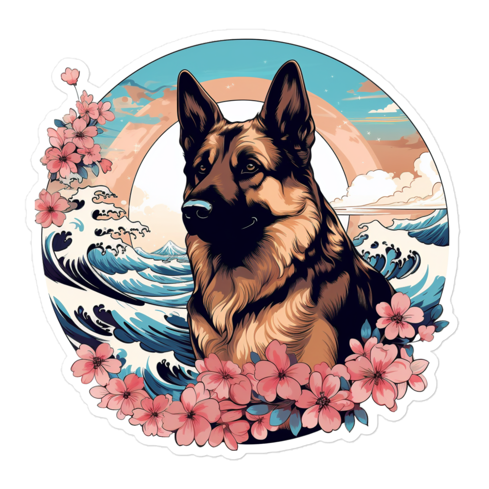 Aloha German Shepherd - Sticker