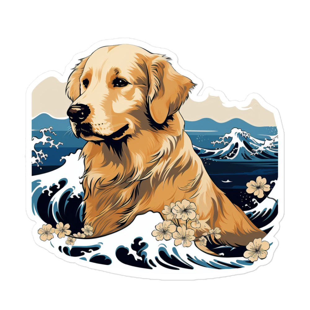 Aloha Golden Retriever - Sticker