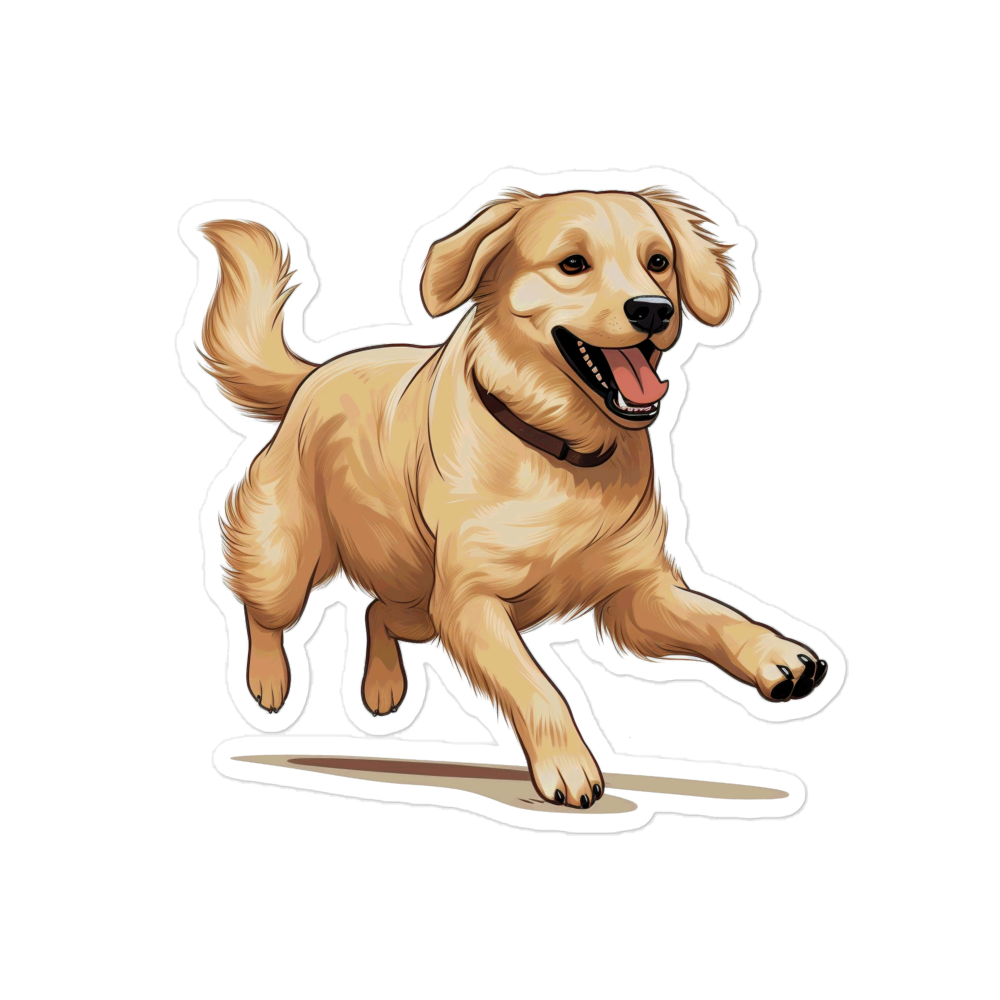 Playful Puppers Golden Retriever - Sticker
