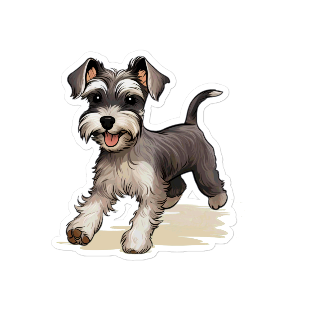 Playful Puppers Miniature Schnauzer - Sticker