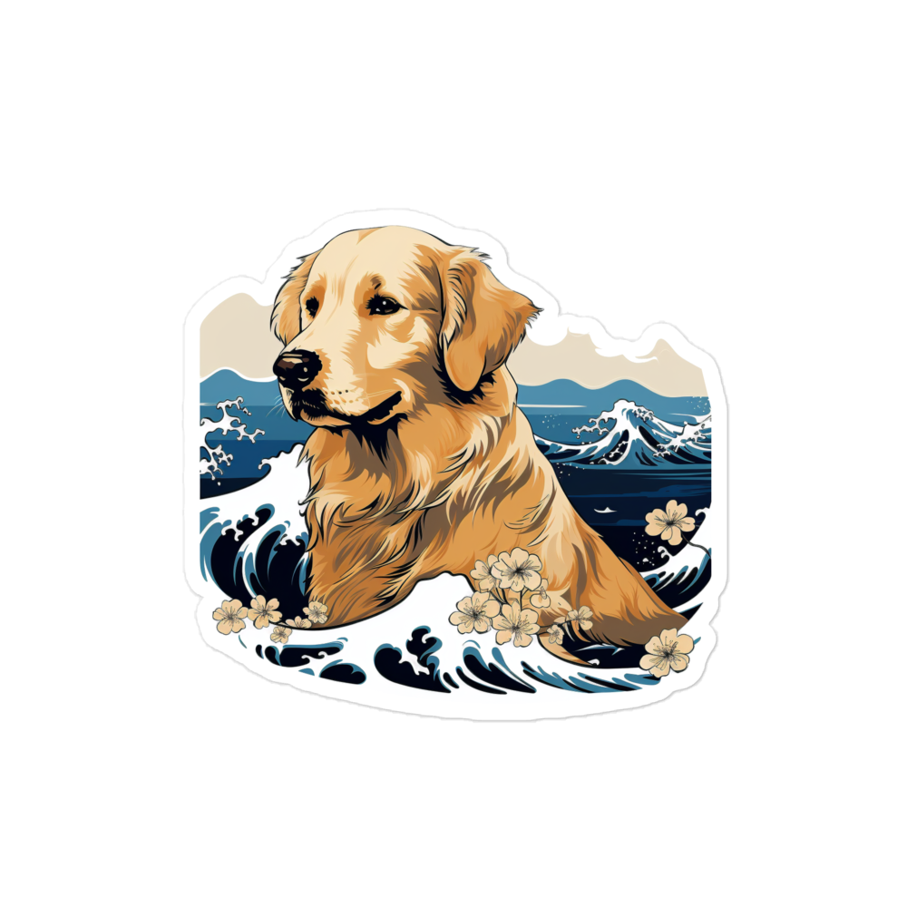 Aloha Golden Retriever - Sticker