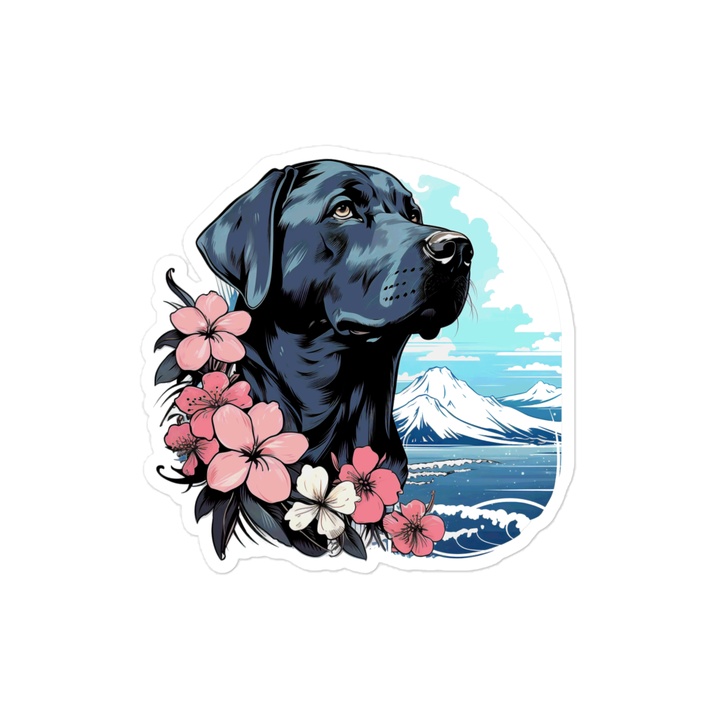 Aloha Black Labrador Retriever - Sticker