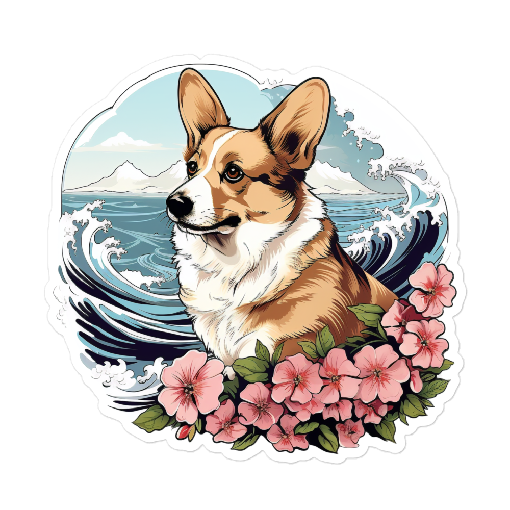 Aloha Corgi - Sticker