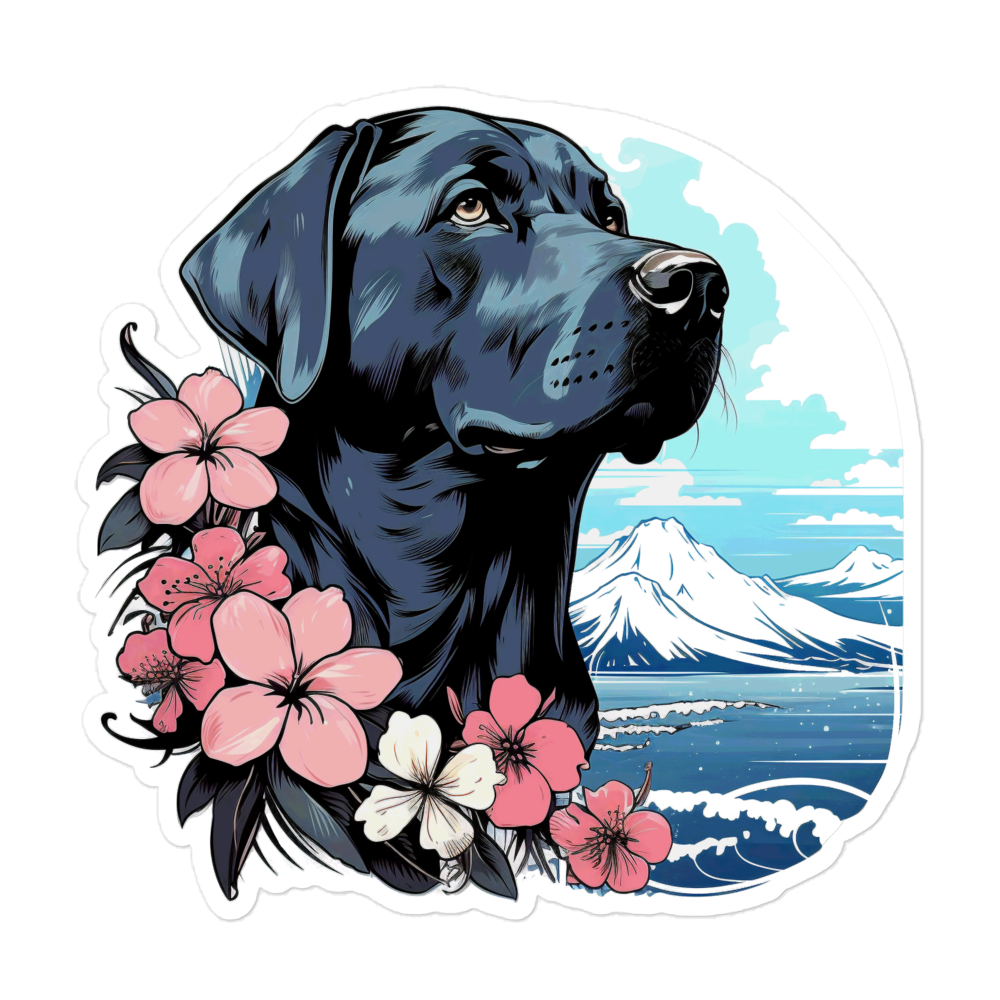Aloha Black Labrador Retriever - Sticker