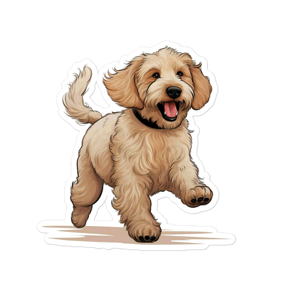 Playful Puppers Goldendoodle - Sticker