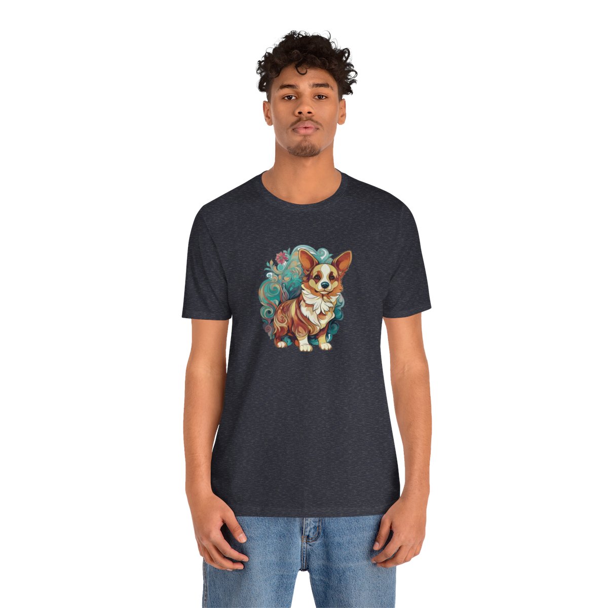Art Nouveau Corgi - Men's Tee - person2