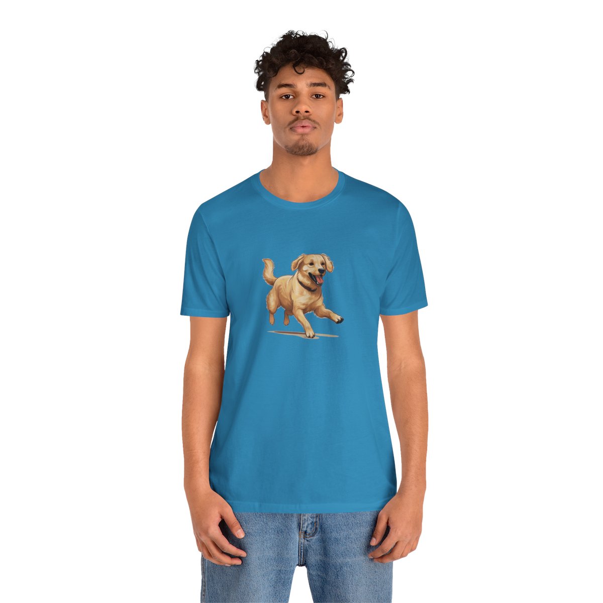 Playful Puppers Golden Retriever - Men's Tee - person2