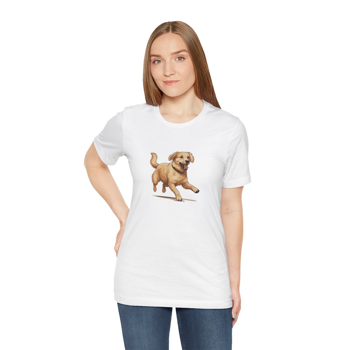 Playful Puppers Golden Retriever - Men's Tee - person3