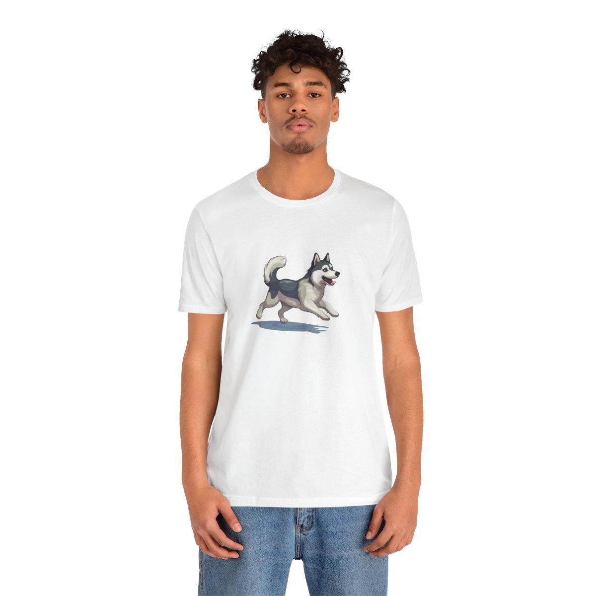Playful Puppers Husky - Men's Tee - person2