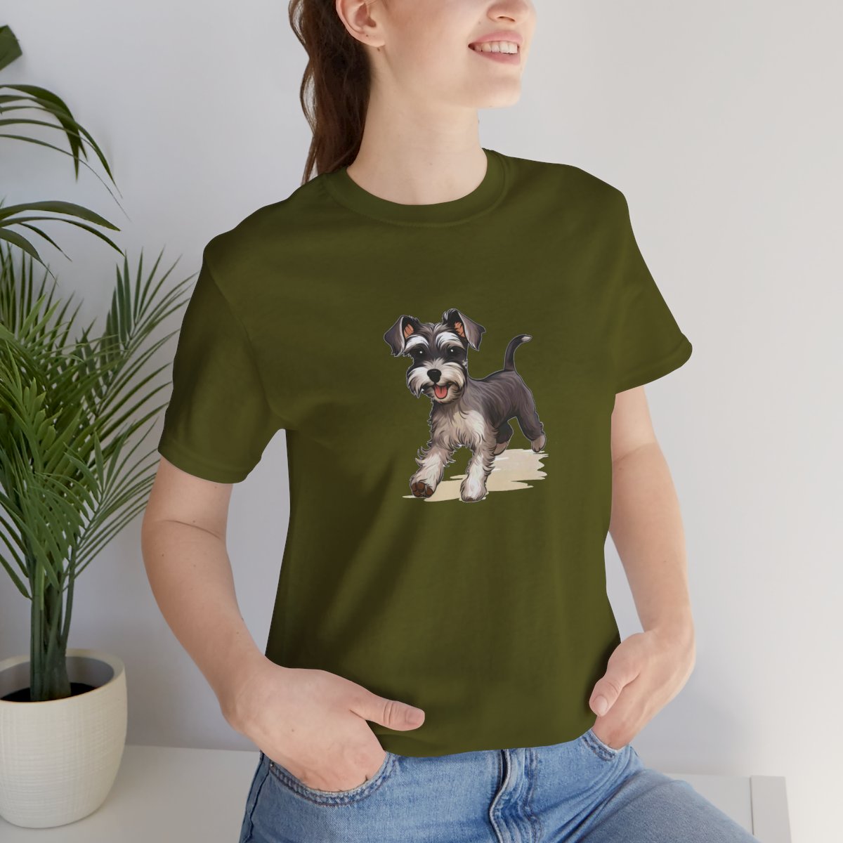 Playful Puppers Miniature Schnauzer - Men's Tee - lifestyle