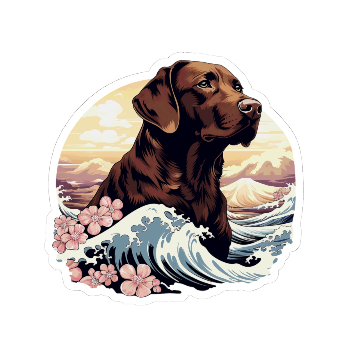Aloha Chocolate Labrador Retriever - Sticker
