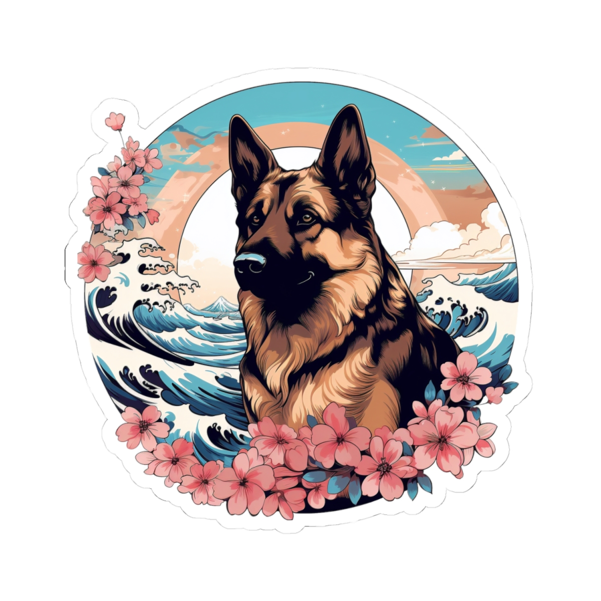 Aloha German Shepherd - Sticker