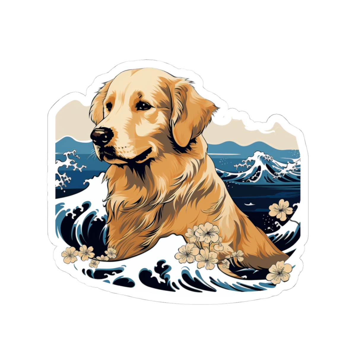 Aloha Golden Retriever - Sticker