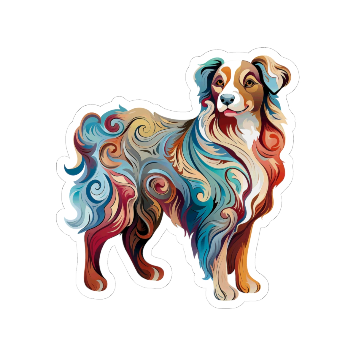 Art Nouveau Australian Shepherd - Sticker