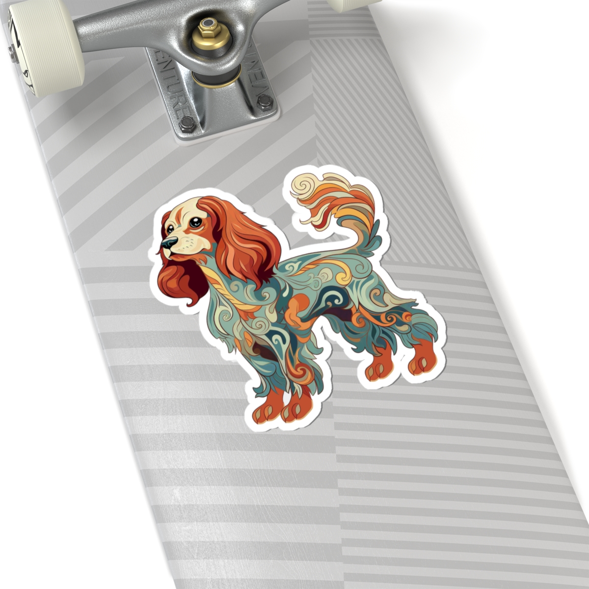 Art Nouveau Cavalier King Charles - Sticker - context