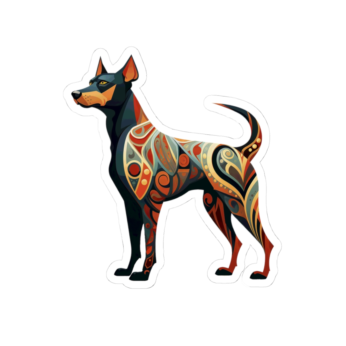 Art Nouveau Doberman - Sticker