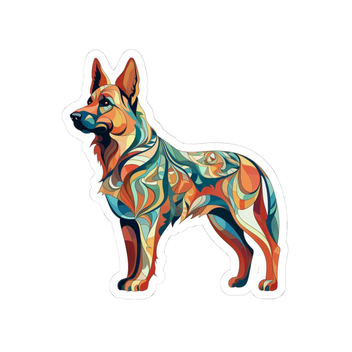 Art Nouveau German Shepherd - Sticker