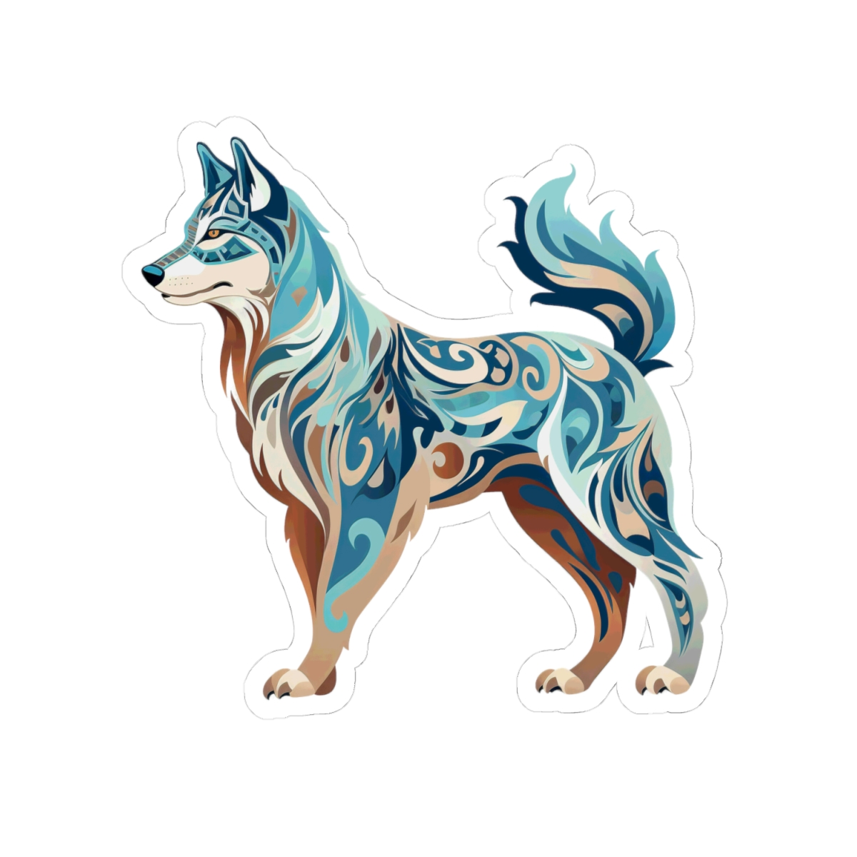 Art Nouveau Husky - Sticker